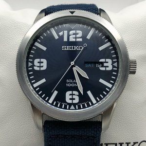 Blue Sport Seiko Solar with NATO Nylon Strap SNE329